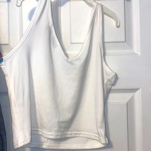 white cropped tank top
